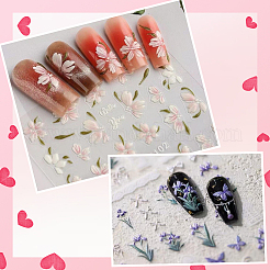 5 шт. 5 стиля с цветочным узором самоклеящиеся наклейки для ногтей для домашних животных&nbsp;MRMJ-SP0001-24