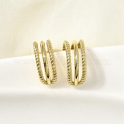 Тройные серьги-каффы в форме буквы С из латуни EJEW-L261-018G