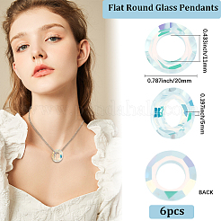 6шт стеклянные подвески&nbsp;GLAA-BBC0001-10A