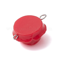 Undurchsichtige Harz rote Rose Blume Verbinder Verbinder Charms&nbsp;PALLOY-JF02750-02