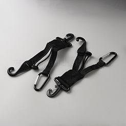 オックスフォード布製器具フック付きアイロン2個  戦術装備  ブラック  285x63.5x7~15mm&nbsp;AJEW-WH0314-769