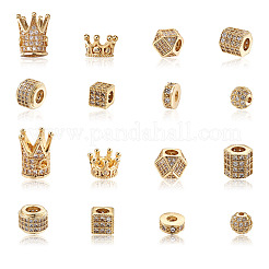 16 шт. 8-х стилевая стойка с покрытием из латуни с кубическим цирконием&nbsp;ZIRC-MP0001-01