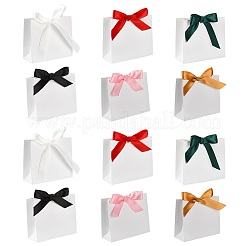 Scatole di caramelle per matrimonio in cartone bianco con nastro&nbsp;CON-FZC0002-002D
