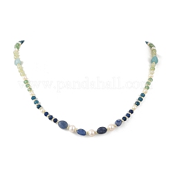 Colliers de perles composées de pierres précieuses mélangées et de perles d'eau douce naturelles&nbsp;NJEW-JN06468-03