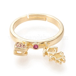 Регулируемые латунные микропрофилированные кубические кольца из циркония RJEW-I070-05G