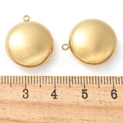 304ステンレスペンダント  手動研磨  ゴールドカラー  イオンプレーティング（ip）  フラットラウンド  19.5x17x8mm  穴：1.4mm&nbsp;STAS-Q345-08C-G