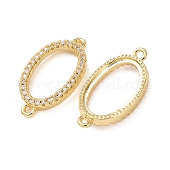 Ciondoli connettore in ottone con micro pavé di zirconi chiari&nbsp;CU-CBA4579-12G