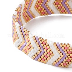 Браслет из бисера семенная стрелка с латунными магнитными застежками BJEW-MZ00041