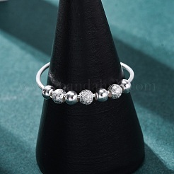 Вращающиеся 925 открытые манжетные кольца из стерлингового серебра RJEW-S624-06S