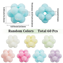 60 шт. флокированные непрозрачные акриловые бусины&nbsp;MACR-SC0002-37