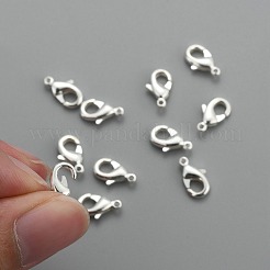 シルバーカラーメッキブラスカニカン  オウムトリガークラスプ  10x5x3mm  穴：1mm&nbsp;X-KK-901-S