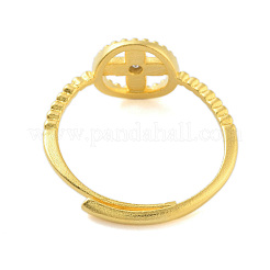 Плоская круглая форма с регулируемыми кольцами из прозрачного циркония в форме креста RJEW-L120-002G