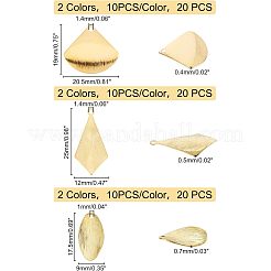 60pcs 3 pendentifs en laiton de placage de style rack&nbsp;KK-FH0002-27