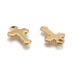 Placcatura ionica (ip) 304 acciaio inossidabile piccoli ciondoli a croce&nbsp;STAS-L159-06G
