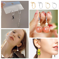 40 шт. 4-х стилевые латунные серьги с застежкой-молнией&nbsp;KK-DC0002-15