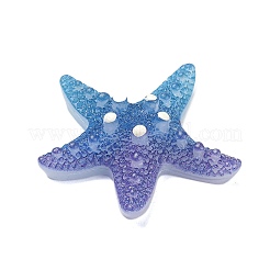グラデーションカラー不透明樹脂デコデンカボション  ヒトデ  ドジャーブルー  50x50x13.5mm&nbsp;CRES-P036-01B-02