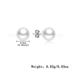 Комплекты из круглых серег-гвоздиков и ожерелий с имитацией жемчуга из стерлингового серебра SP9186-4