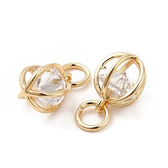Подвески из латуни с покрытием из прозрачного кубического циркония KK-E081-09G