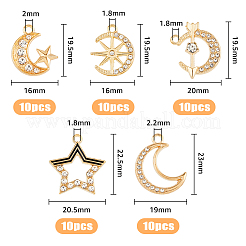 50 шт. 5 подвески из сплава в виде луны&nbsp;FIND-HY0002-56