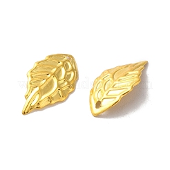 アイアン製ペンダント  エッチングされた金属装飾  リーフチャーム  ゴールドカラー  18x10x2mm  穴：1.2mm&nbsp;FIND-B020-30G