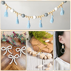 300 шт. 10 стиля деревянных европейских бусин WOOD-SP0001-48