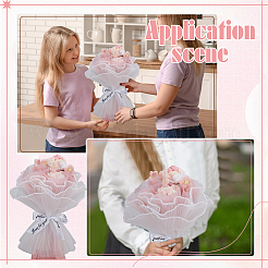 Вязаный крючком полиэстеровый цветок AJEW-BC0007-57