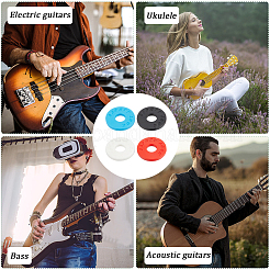 40 шт. 4-х цветные пластиковые замки для гитарного ремня AJEW-CN0002-32