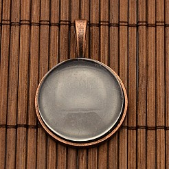 25мм прозрачно ясный куполообразное стекло кабошон крышка с сеттингами сплава TIBEP-X0008-R-FF