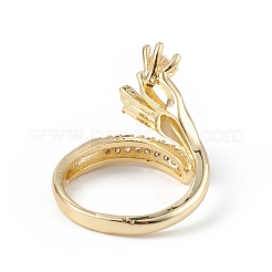 Прозрачное кольцо-манжета на руку с кубическим цирконием&nbsp;RJEW-F139-05G