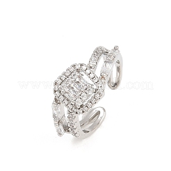 Манжеты из латуни с микро паве кубический цирконий для женщин RJEW-Z113-51P