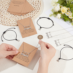 5-teiliges Set aus Halsketten und Armbändern aus Messing und Eisen&nbsp;SJEW-PH00009