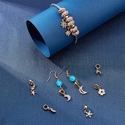 9 шт. 9 стильные латунные фианиты европейские подвески с подвесками KK-CN0001-69