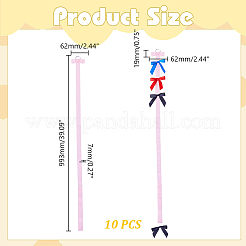 10 шт. полиэстеровая лента бантики для волос держатель-органайзер заколки AJEW-HY0002-51