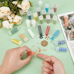 120 г 24 вида стеклянных бусин с круглым отверстием SEED-HY0001-22