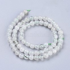 Нити бусин из натурального зеленого рутилированного кварца G-R475-013A