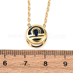 Collar con cadena tipo cable con colgante de constelación de piedra de nacimiento de circonita cúbica pavé de latón&nbsp;LS-NJEW-D334-01G-10