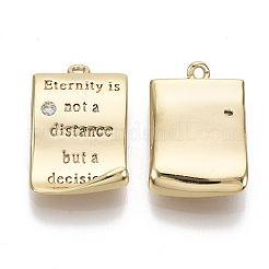 Кулоны с цитатой из латуни с прозрачным кубическим цирконием KK-S356-079-NF
