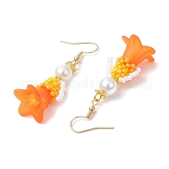 Серьги-подвески из стеклянных бусин ручной работы&nbsp;EJEW-MZ00446-05