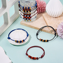 12шт 6 цвета полиэстеровый шнур плетеные браслеты женские&nbsp;BJEW-TA0001-23