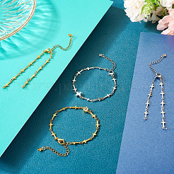 4шт 2 цвета 304 нержавеющая сталь цепочка для изготовления браслета с поперечными связями&nbsp;AJEW-TA0001-96