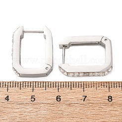 Boucles d'oreilles créoles en acier inoxydable 304 avec zircones cubiques transparentes&nbsp;EJEW-D367-01P