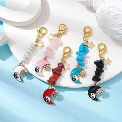 Подвески из эмали из сплава луны и звезды HJEW-JM01636