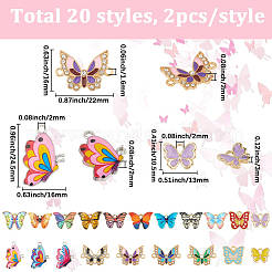 40 шт. 20 стиля подвески из сплава и эмали и наборы звеньев&nbsp;ENAM-SC0006-76