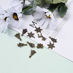 Рождество смешанного стиля тибетский стиль сплава подвески TIBEP-F040-02AB