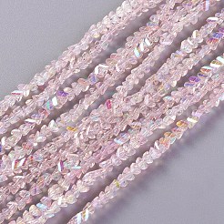 電気メッキガラスビーズセット  ABカラーメッキ  三角形  ミックスカラー  2.2~3x3~4.7x2~3mm  穴：0.7mm  約150~155個/連  10.2