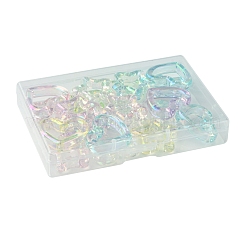 20шт 2 стиля УФ-покрытие прозрачные акриловые бусины OACR-FS0001-81