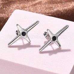 Boucles d'oreilles à tige en acier inoxydable 304 avec croix&nbsp;EJEW-F361-07P