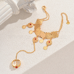 Старинные ближневосточные браслеты-кольца с монетами-бисерами для женщин BR0806