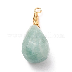 Граненые подвески из натурального зеленого авантюрина&nbsp;X-PALLOY-JF00542