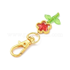 Подвесные украшения из прозрачного акрила и стекла в виде цветка HJEW-JM03275-02